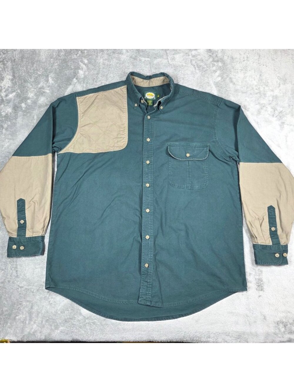 Cabelas Shirt Mens XL Tall Green Shooting Hunting Field Outdoor Button Up